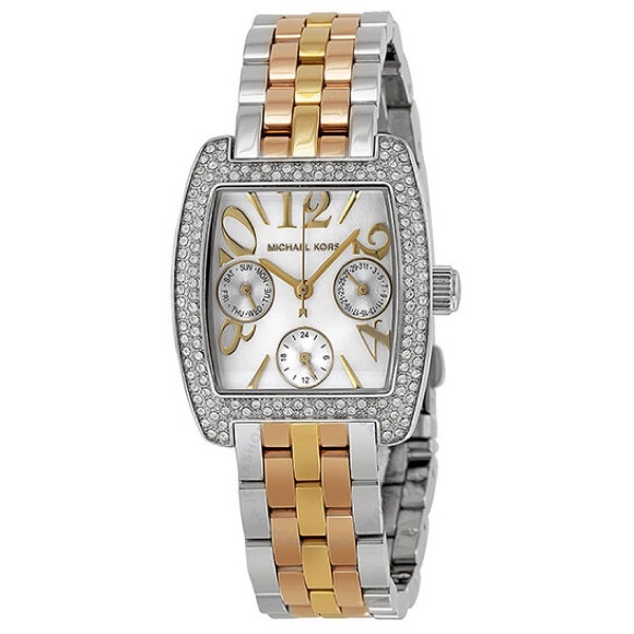 Michael Kors Accessories - *RARE* MICHAEL KORS Emma Silver Dial Tri-tone Stainless Steel Ladies Watch